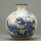 16 5cm Old Chinese Blue And White Porcelain Qing Dynasty Belly Vase