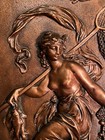 Art Nouveau Cast Iron Plaque Amphitrite Goddess Of The Seas W  Copper Finish