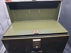 Vintage Mystrong Green Metal File Expandable Lock Box With Inner Lock Lid 2 Keys