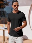 Quince Mens Crew Casual Basic 100  Cotton T-shirt Tee Black White Navy 1-3 Pack