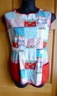 Vintage Full Coverage Smock Apron W pockets Colorful Red blue Patchwork Tie Back