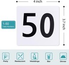 50pcs Table Numbers 1-50  3 7x4 Inch Plastic 50 Pcs Numbers  White 
