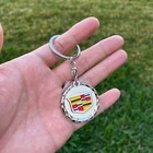 Cadillac Round Wheat Ear Metal Keychain Us Seller Free Shipping