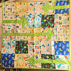 Dinosaur Baby Quilt Handmade Cotton Machine Quilted Blanket 40 X 40 Square