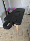 Portable Foldable Massage Table Black W  Face Cradle  Armrests 60x24 In