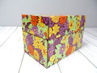Vintage 70s Metal Tin Recipe Box Rare Flower Design Syndicate Mfg Co Storage D