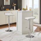 Adjustable Bar Stools Set Of 2 Modern Swivel Pu Leather Barstools Backless Chair