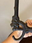 Antique Victorian Gothic Cast Iron Gargoyle Face Double Coat   Hat Wall Hook