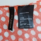 Ann Taylor 100  Silk Scarf Oblong Floral Polka Dot Orange Pink White 70  X 24 