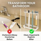 Stainless Countertop Toothbrush Holders Stand  Rustproof Bathroom Organizer W   