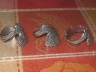 Lot Of 3 Vintage Antique Style Adjustable Silver Spoon Rings Sizes 6-10   