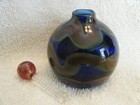      Hand Blown Art Glass Perfume Bottle With Dauber stopper 3pt8