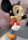 Vintage Mickey Mouse Coin Piggy Bank 11  Disney Illco Rubber Plastic Plug 1970s