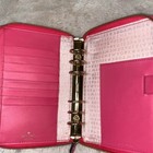Kate Spade Planner Zip Around Agenda Organizer 6 Hole Leather Pink