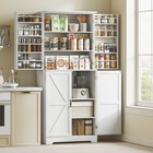 Homcom 72  Farmhouse Kitchen Pantry Cabinet  Tall Storage Cabinet  White
