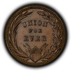 Civil War Token 1863 First In War First In Peace Union Patriotic - Bu- Sku-z7143