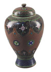 Vintage Japanese Meiji Cloisonn   Enamel Floral Covered Jar