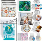 114 Pcs Sublimation Blanks Set Diy Craft Makeup Bag Keychain Pillow Mouse Pad