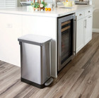 Qualiazero 13 2-gallon Stainless Steel Step-on Slim Trash Can  Silver