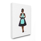Woman Shopping Blue Glam Fashion Watercolor  Designed By 16l  X 1 5w  Canvas