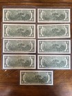 2 Dollar Note Bills Various States   Territories - 9 Bills Colorized  2 Note