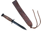 Wwii M3 Trench Knife Replica 211133 Stacked Leather Okc Sheath Scabbard New
