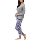 Nautica Women s 2-piece Fleece Fabric Pajama Set  Gray blue  Size L