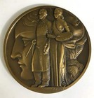 Vintage 1937 Bronze Paris Arts   Technology Exposition Medal - Solid Bronze - 2