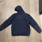 New Balance Men s Hooded Puffer Jacket Full Zip Blue black Size L