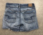 American Eagle Super Super Stretch Midi Blue Denim Jean Shorts - Size 6