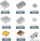 100 Pcs  8 Different Sizes  Heatsink Kit With Conductive Adhesive Tape  Alumi   