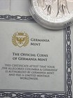 2019 1oz  9999 Silver Allegories     Columbia   Germania Bu W  Coa  5 