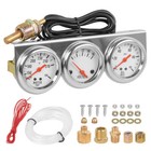3in1 52mm 2  Chrome Car Triple Gauge Set Kit Water Temp Oil Pressure Volt Meter