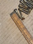  Vintage Lot Of 20  8 X 1  Solid Brass Slotted Flat Head Wood Screws Usa