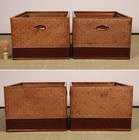 Japanese Pair Of Square Hibachi 12 6inch Folk Furnishings Brazier Tea Ceremony