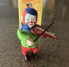 Schuco Solisto Clown Violin Windup Toy - Working W  Box   Key - Vintage