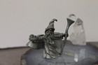 Vintage Spoontiques Pewter Wizard On Crystal Geode  Staff   Ball Cmr590 1985