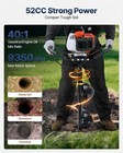 52cc Gas Post Hole Digger 9350rpm Earth Auger Heavy Duty Ground Hole Borer
