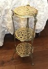 Vintage Ornate Claw Feet 3 Tier Shelf Victorian St Solid Brass Plant Stand 28   