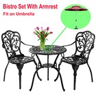 3 Piece Black Bistro Set Patio Furniture Outdoor Dining