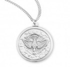 Holy Spirit Confirmation Sterling Silver Medal Pendant Necklace On 24 Inch Chain