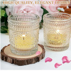 6 Decorative Clear Glass Tea Light Candle Holder