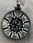 Earring pendant Authentic Vintage Egyptian Revival Mother Of Pearl 900 Silver