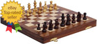 Magnetic Travel Chess Board Set  Classic Wood Staunton 7 X 7 Inch Pocket