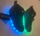Kids Black Led Light Up Shoes Usb Charging Flashing Hightop Unisex Sneakers