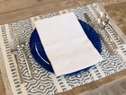 Heavyweight 20  White Hemstitch Dinner Napkins - 70 30 Cotton Linen Blend