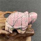 Natural Rose Rhodonite Stone Longevity Quartz Crystal Energy Turtle Carved Us