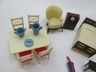 Vintage Renwal Doll House Furniture Lot Table   Chairs Beds Baby Vacuum
