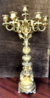 Antique Large And Heavy French Gilded Pair Of Figural Candelabras 