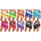Women Belly Dance Hip Scarf Sequined Tassel Skirt For Bellydance Costume